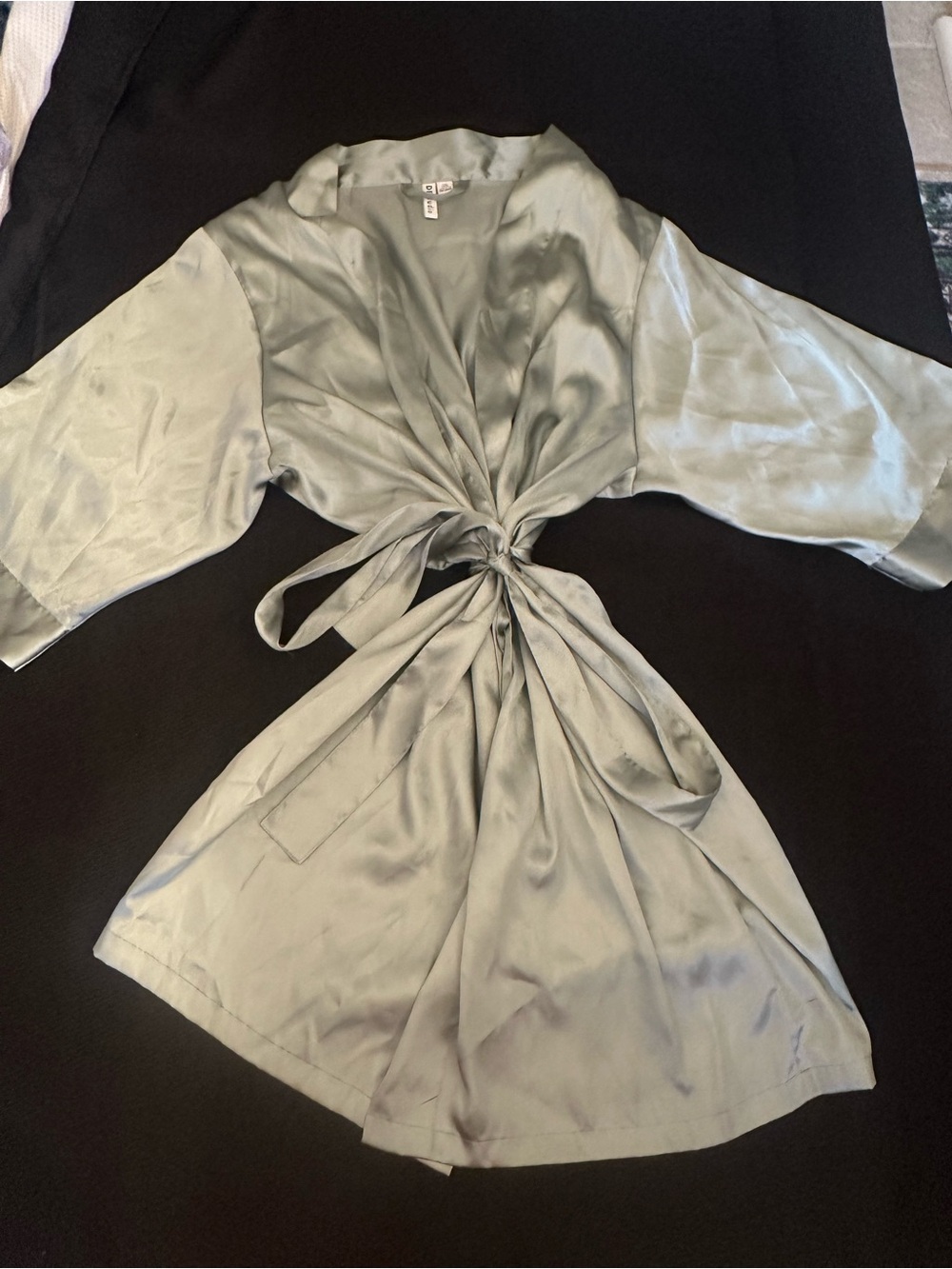 David’s Bridal Teal Silky Robe